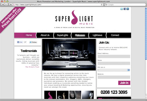 Superlight Music Website